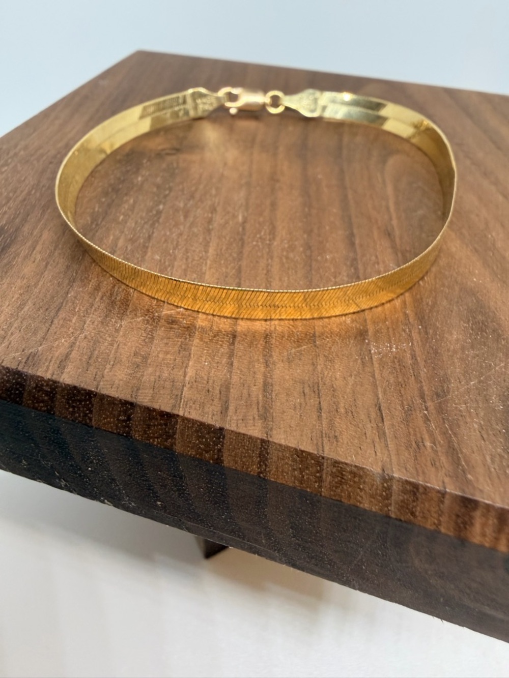 Vintage Gold Herringbone Link Bracelet 10k made in Italy